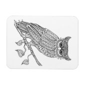 インスパイア魔法フクロウが枝に座る マグネット (横)