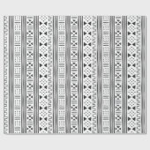 インスパイア黒|の白人のアフリカ人MudCloth ラッピングペーパー (フラット)