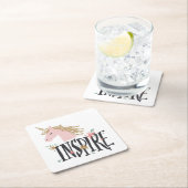 インスパイア|金ゴールド·メーン·ユニコーン スクエアペーパーコースター (インサイチュ)