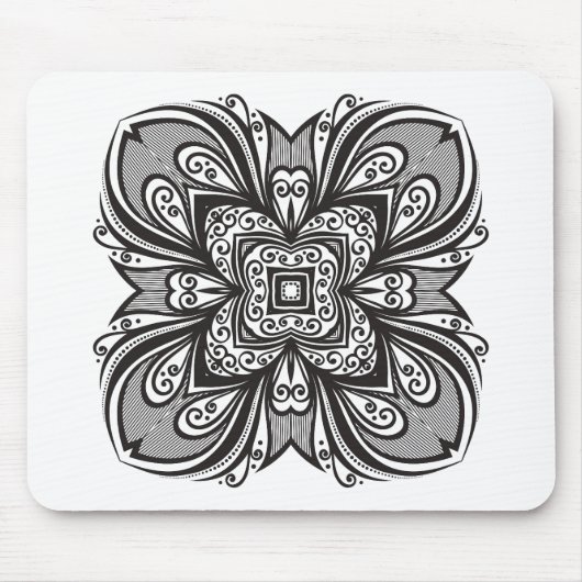 インスパイアDecoの黒い正方形 マウスパッド (正面)