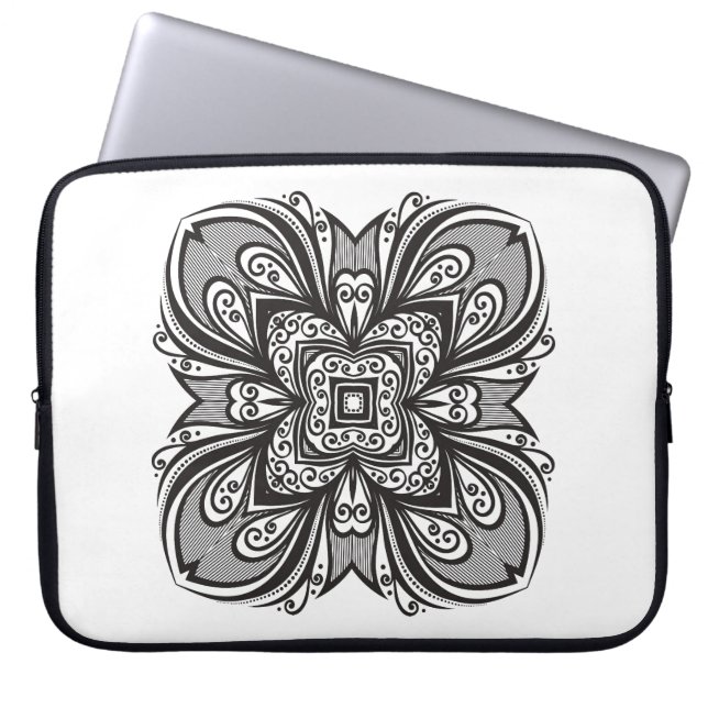 インスパイアDecoの黒い正方形 ラップトップスリーブ (正面)