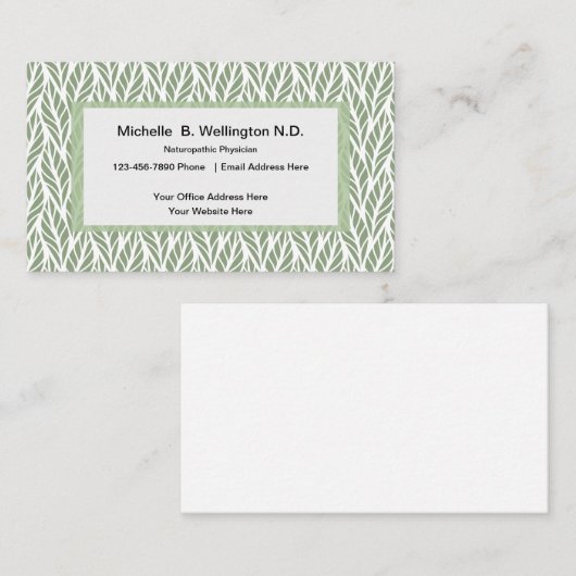 インスパイアNaturopathicの医者の自然 名刺 (正面/裏面)