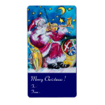 インスパイアSANTAの遊VIOLIN Christmas Night Blue ラベル<br><div class="desc">ミュージカルお洒落と水芸術的色の赤鮮やか、青、黄絵画、白の色Bulgan Lumini (c)。</div>