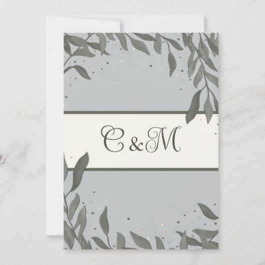 インスピリエレガントアモダンの結婚夫妻 招待状 (裏面)