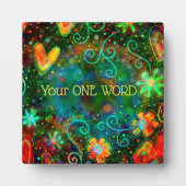 インスピリティパーソナライズされたトレンディー、かわいらしフローラ フォトプラーク (正面)