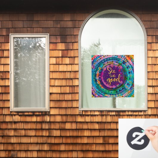 「インスピリビティ」ステッカー 見てみてよ ウィンドウサイン (ホームウィンドウ)