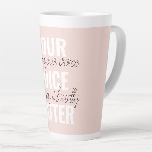 インスピレーションあなたの音声問題モチベーション引用文 カフェラテマグ (右アングル)