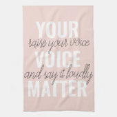 インスピレーションあなたの音声問題モチベーション引用文 キッチンタオル (縦)