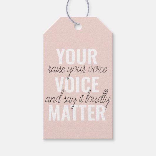 インスピレーションあなたの音声問題モチベーション引用文 ギフトタグ (正面)