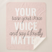 インスピレーションあなたの音声問題モチベーション引用文 シェルパブランケット (正面)