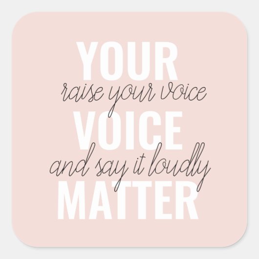 インスピレーションあなたの音声問題モチベーション引用文 スクエアシール (正面)