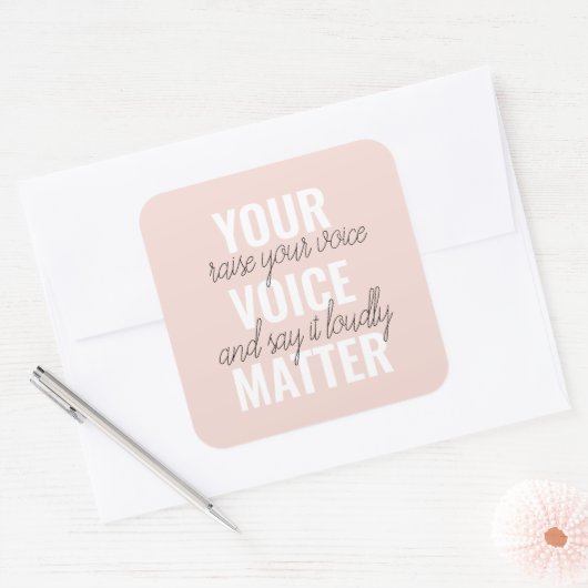 インスピレーションあなたの音声問題モチベーション引用文 スクエアシール (封筒)