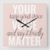 インスピレーションあなたの音声問題モチベーション引用文 スクエア壁時計 (正面)