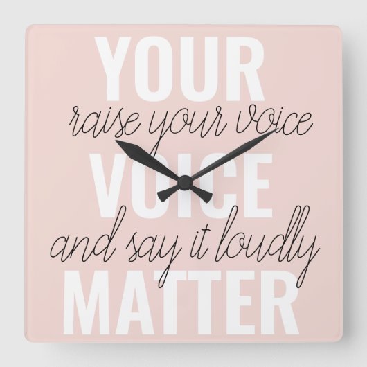 インスピレーションあなたの音声問題モチベーション引用文 スクエア壁時計 (正面)