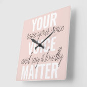 インスピレーションあなたの音声問題モチベーション引用文 スクエア壁時計 (傾斜)