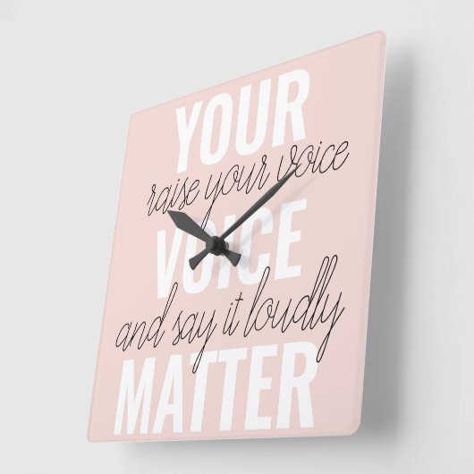 インスピレーションあなたの音声問題モチベーション引用文 スクエア壁時計 (傾斜)