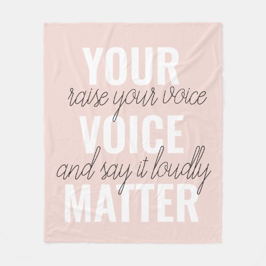 インスピレーションあなたの音声問題モチベーション引用文 フリースブランケット (正面)