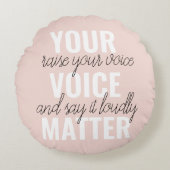 インスピレーションあなたの音声問題モチベーション引用文 ラウンドクッション (正面)