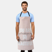 インスピレーションあなたはとても美しい前向き引用文 エプロン (着用した状態)