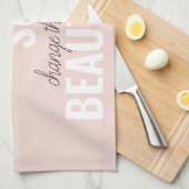 インスピレーションあなたはとても美しい前向き引用文 キッチンタオル (四つ折り)