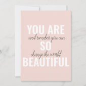 インスピレーションあなたはとても美しい前向き引用文 シーズンカード (正面)