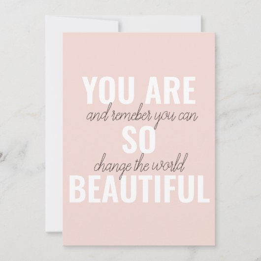 インスピレーションあなたはとても美しい前向き引用文 シーズンカード (正面)