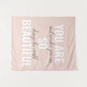 インスピレーションあなたはとても美しい前向き引用文 タペストリー (正面(横))