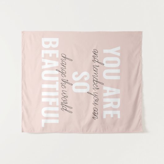 インスピレーションあなたはとても美しい前向き引用文 タペストリー (正面(横))