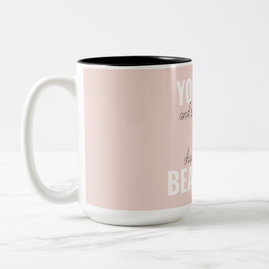 インスピレーションあなたはとても美しい前向き引用文 ツートーンマグカップ (左)