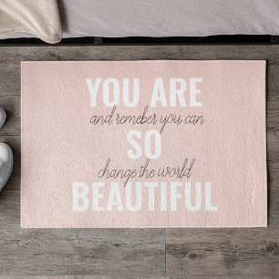 インスピレーションあなたはとても美しい前向き引用文 ドアマット