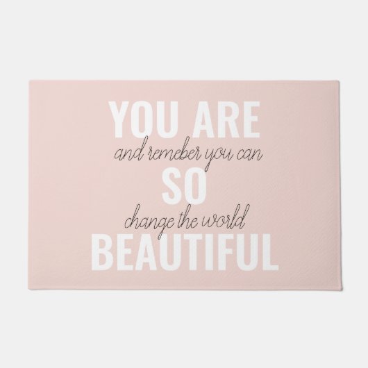 インスピレーションあなたはとても美しい前向き引用文 ドアマット (正面)