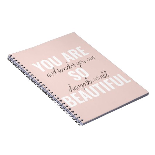 インスピレーションあなたはとても美しい前向き引用文 ノートブック (右側)