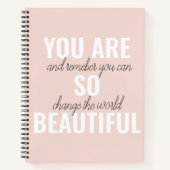インスピレーションあなたはとても美しい前向き引用文 ノートブック (正面)