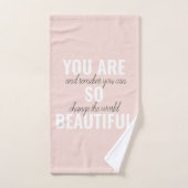 インスピレーションあなたはとても美しい前向き引用文 バスタオルセット (ハンドタオル)