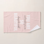 インスピレーションあなたはとても美しい前向き引用文 バスタオルセット (ハンドタオル)