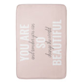 インスピレーションあなたはとても美しい前向き引用文 バスマット (正面縦)