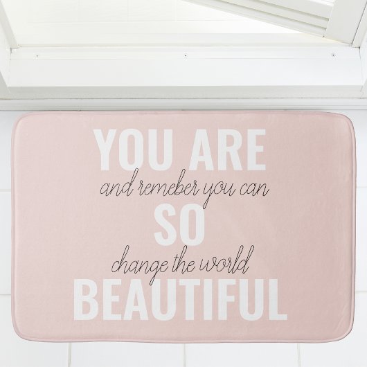 インスピレーションあなたはとても美しい前向き引用文 バスマット