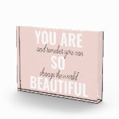 インスピレーションあなたはとても美しい前向き引用文 フォトブロック (右)