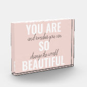 インスピレーションあなたはとても美しい前向き引用文 フォトブロック (左)