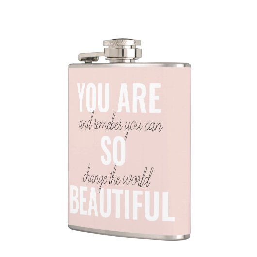 インスピレーションあなたはとても美しい前向き引用文 フラスク (左)