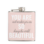 インスピレーションあなたはとても美しい前向き引用文 フラスク (正面)
