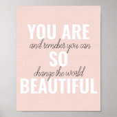 インスピレーションあなたはとても美しい前向き引用文 ポスター (正面)