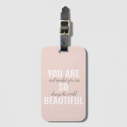 インスピレーションあなたはとても美しい前向き引用文 ラゲッジタグ (正面縦)