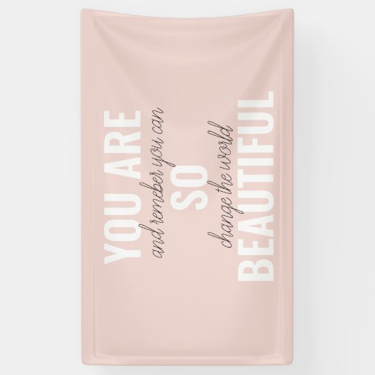 インスピレーションあなたはとても美しい前向き引用文 横断幕 (縦)