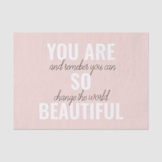 インスピレーションあなたはとても美しい前向き引用文 薄葉紙