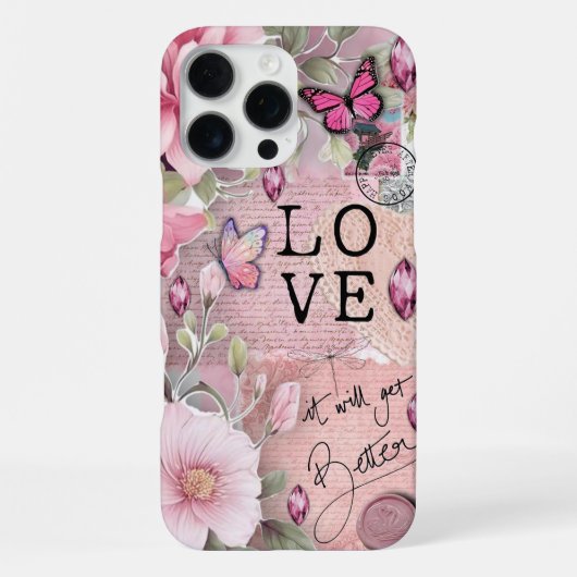 インスピレーションあふれる花柄 iPhoneケース (裏面)