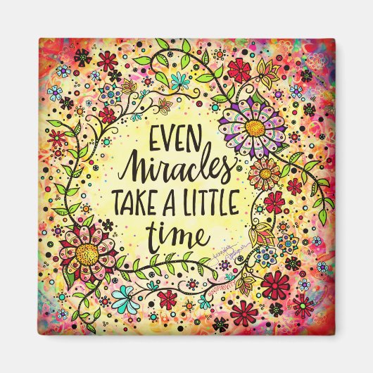 インスピレーションかわいらしフローラ奇跡引用文インスパイアズ マグネット (正面)