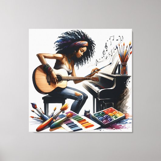 インスピレーションと決意：芸術学校 キャンバスプリント (正面)