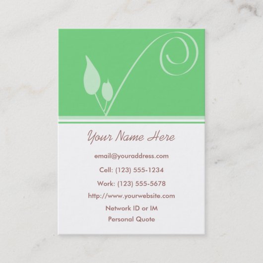 インスピレーションのプロフィールの名刺の種 名刺 (正面)