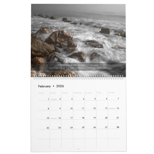 インスピレーションの引用文やる気を起こさせる像 カレンダー (2月 2026)